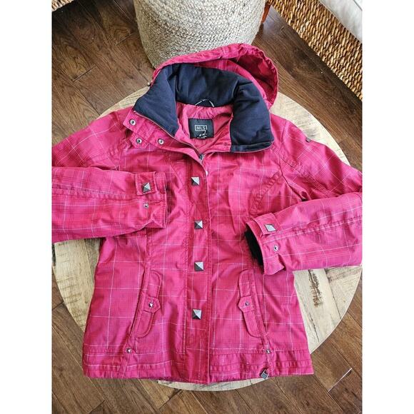 Nils Ski Snowboard Hooded Jacket Women's Size 8 Insulated Red EUC - Picture 1 of 12
